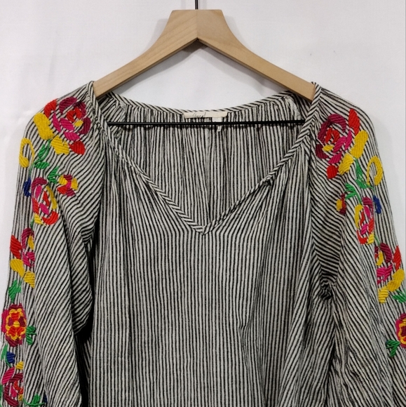Anthropologie Floreat Embroidered Soleil Top Women's M Multicolor Artsy Boho 90s - Picture 4 of 12